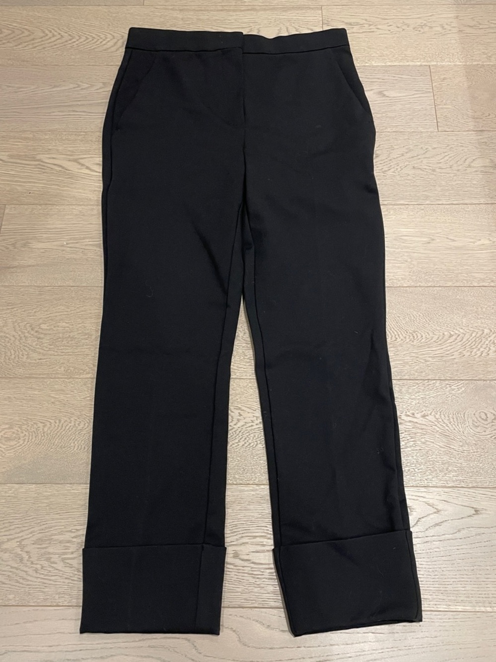 Max Mara Classic Black Women's Straight-Leg Pants with Cuff